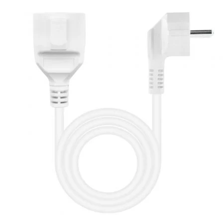 Nanocable Cable de Alimentación Alargador Schuko, 5 m, Blanco